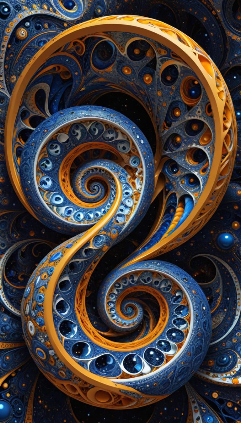 Hyperbolic Klein Bottle Megastructure with Fractal Motifs