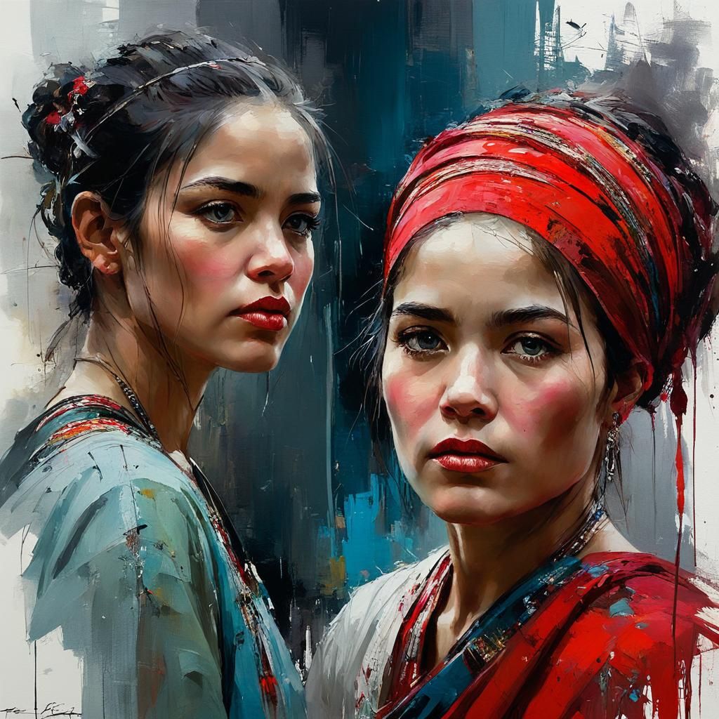 Emotional Portrait Reflecting Turkish Culture, Oil on Canvas