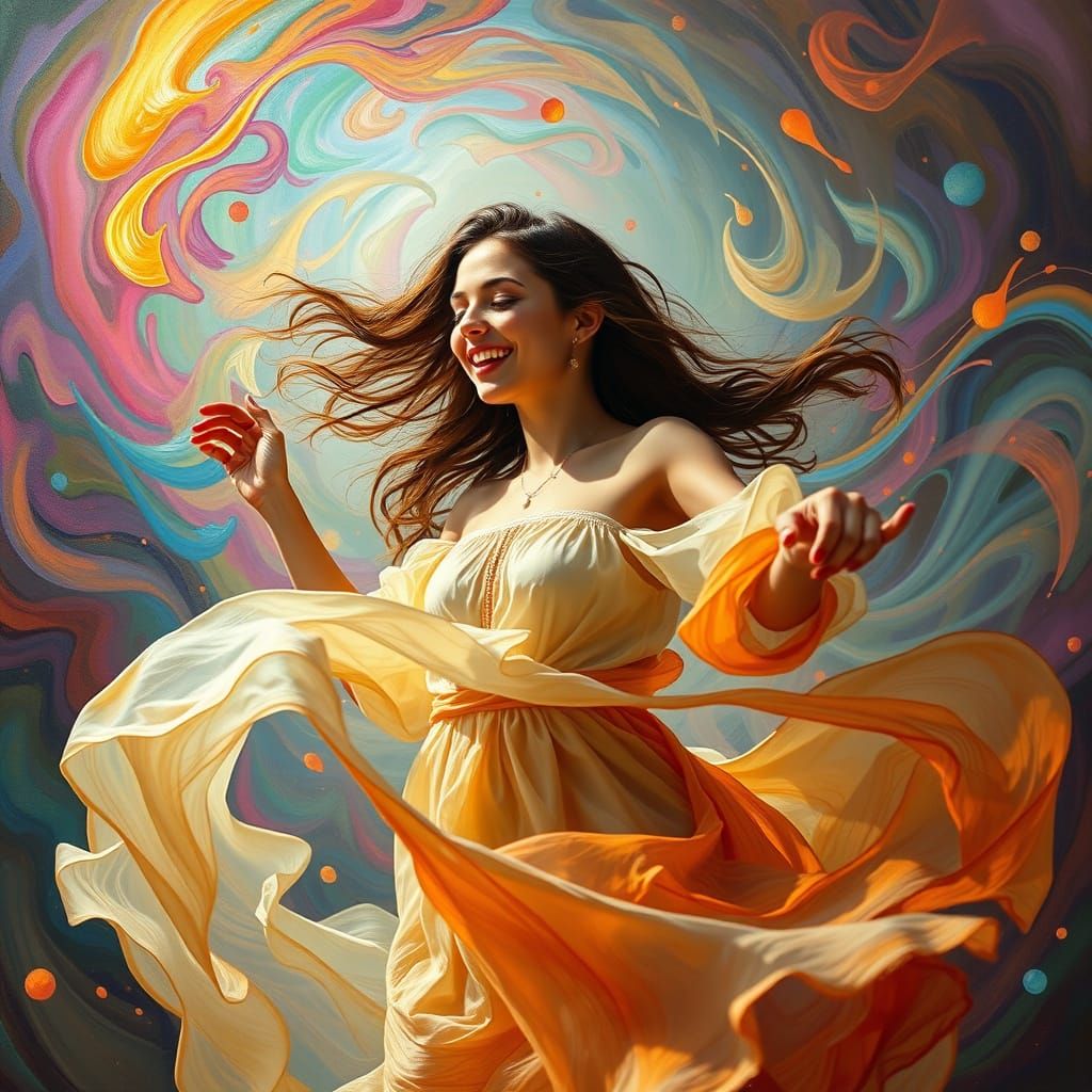 Ethereal Woman in Rhythmic Dance