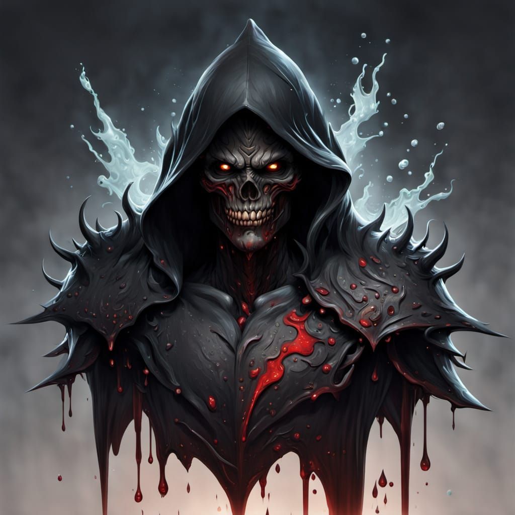 Grimdark Liquid Landscape in Dark Fantasy Style