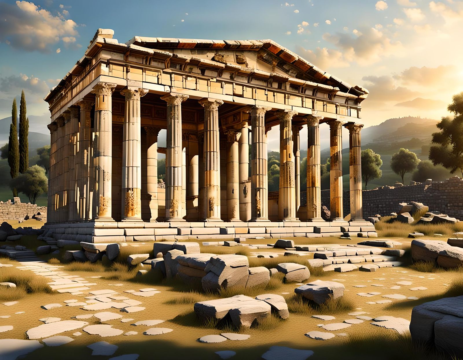 Temple of Artemis Ruins: Dark Fantasy Concept Art