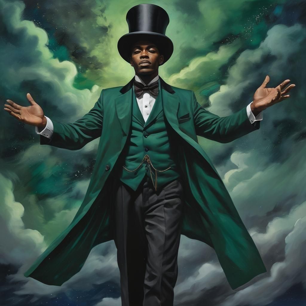 Magician Presents Carnival: Abstract Acrylic Portrait