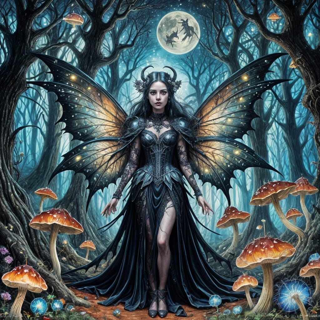 Gothic Medieval Fairy in Radiant Digital Painting