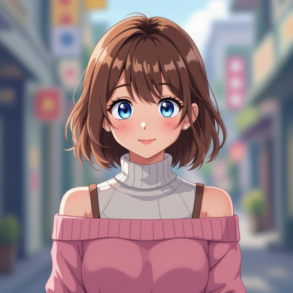 Anime Girl Portrait in Studio Trigger Style