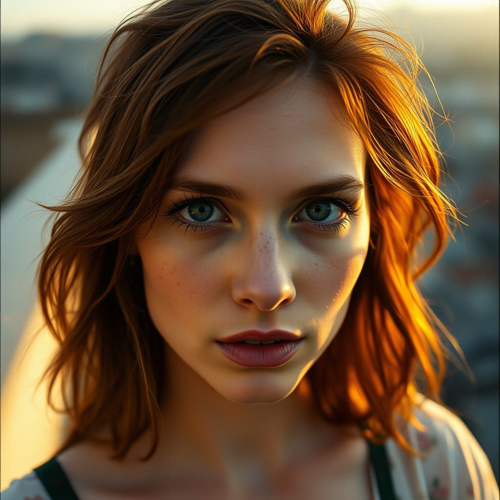 Surreal Portrait of a Woman in Candid Moment