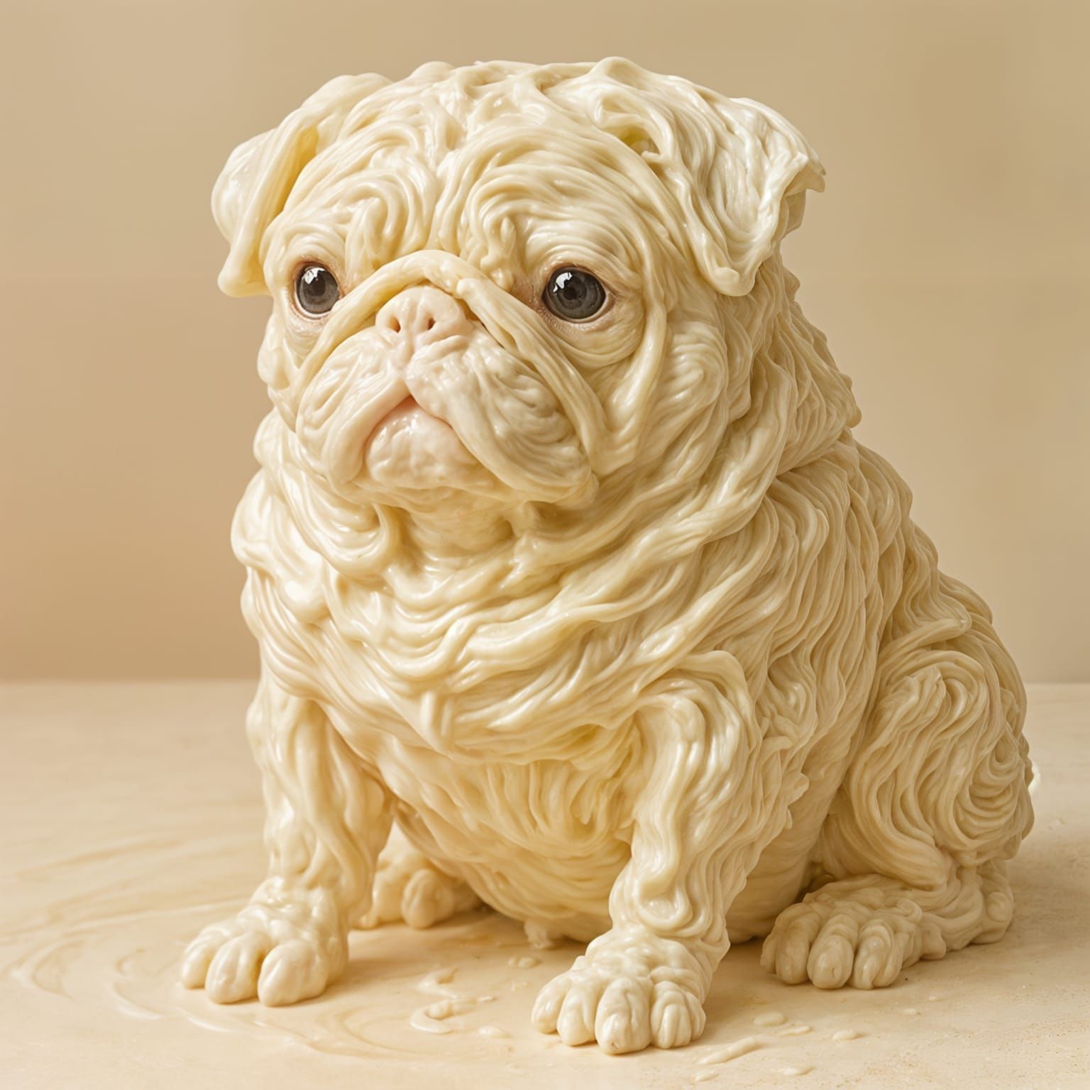 Mayonnaise Pug with Meticulous Detail