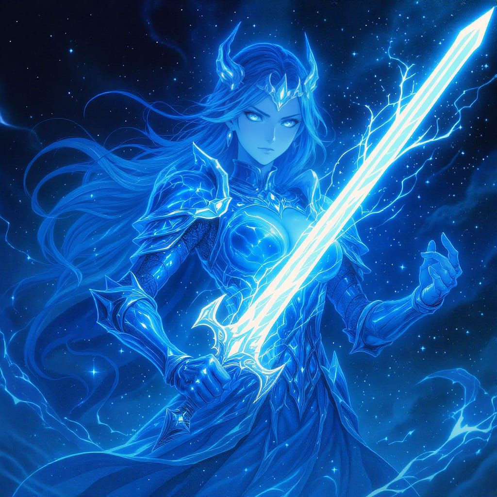 Ethereal swordswoman