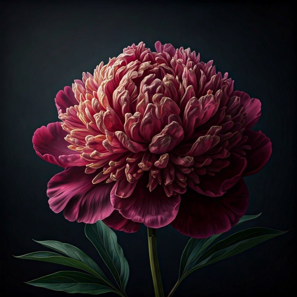 Serene Japanese Spring Scene with Vibrant Peony