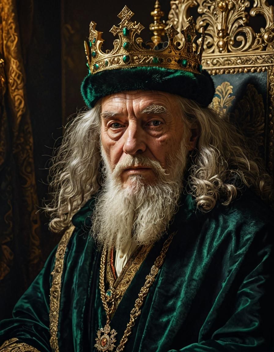 Majestic King Portrait in Dutch Masters Style