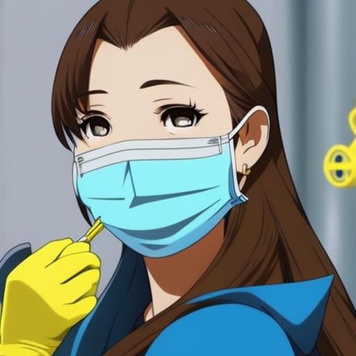 Dental Hygienist in Anime Style