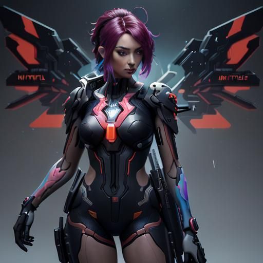 Anime Girl Nintendo Switch in Cyberpunk Style