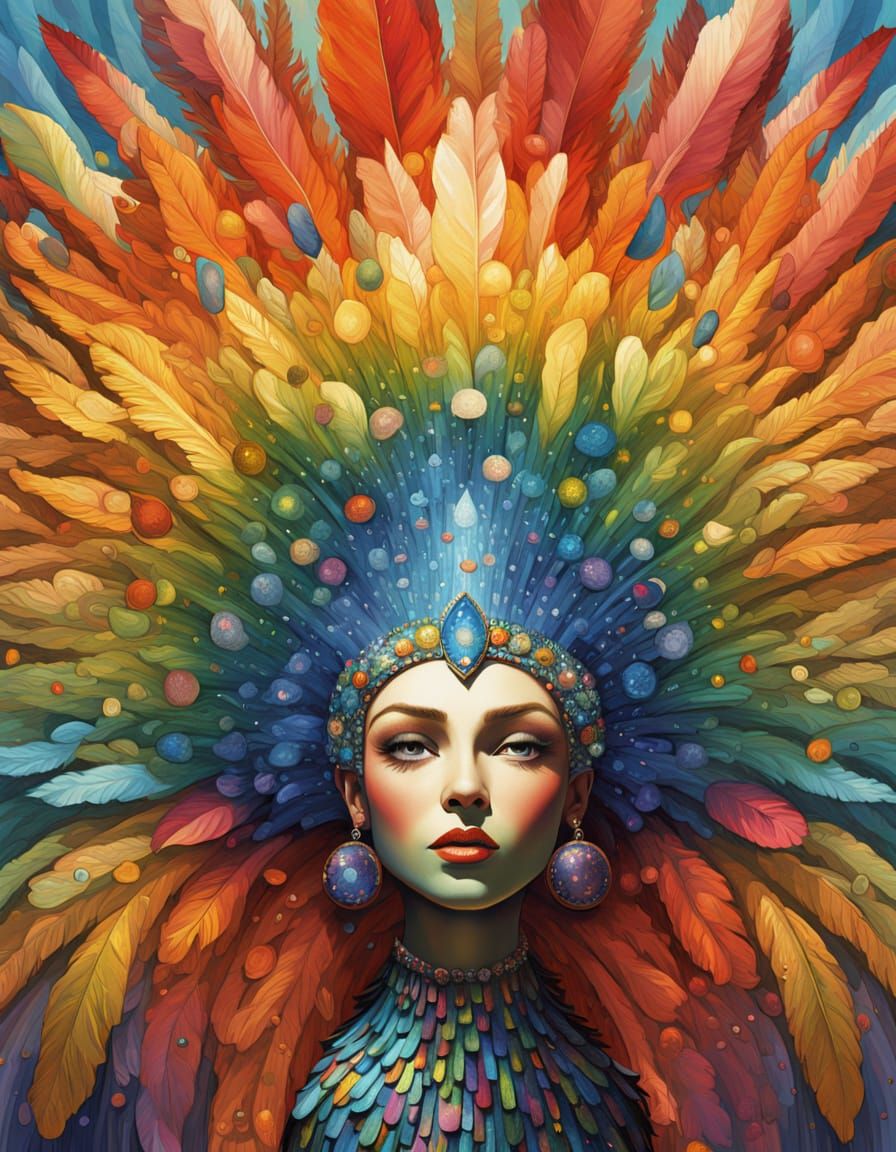 Showgirl Extravaganza: Cabaret Meets Futuristic Fantasy