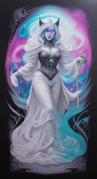 White Rose Reaper in Ethereal Fantasy, as Pop Art