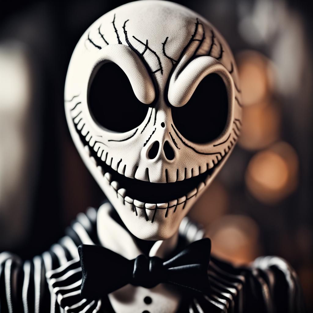 Hyperrealistic Jack Skellington Portrait in High Definition