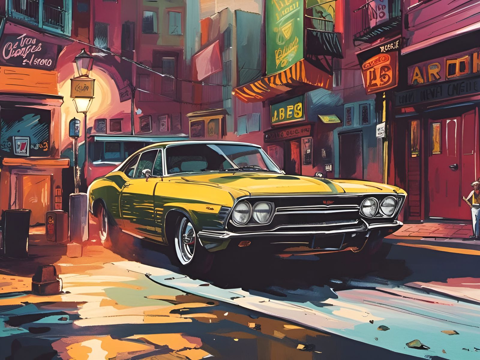 Punk Rock Explosion: Vintage Muscle Car Art
