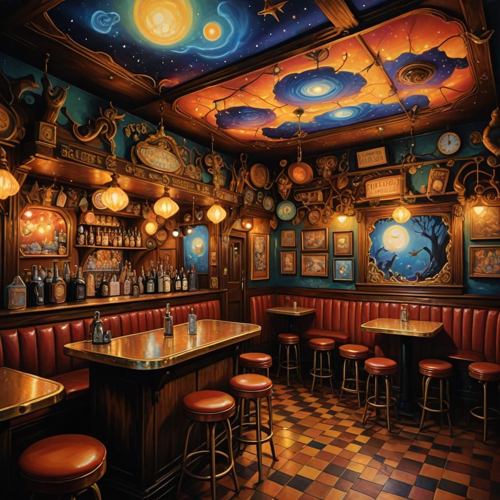 Surreal Fairy Dive Bar in 50s Style