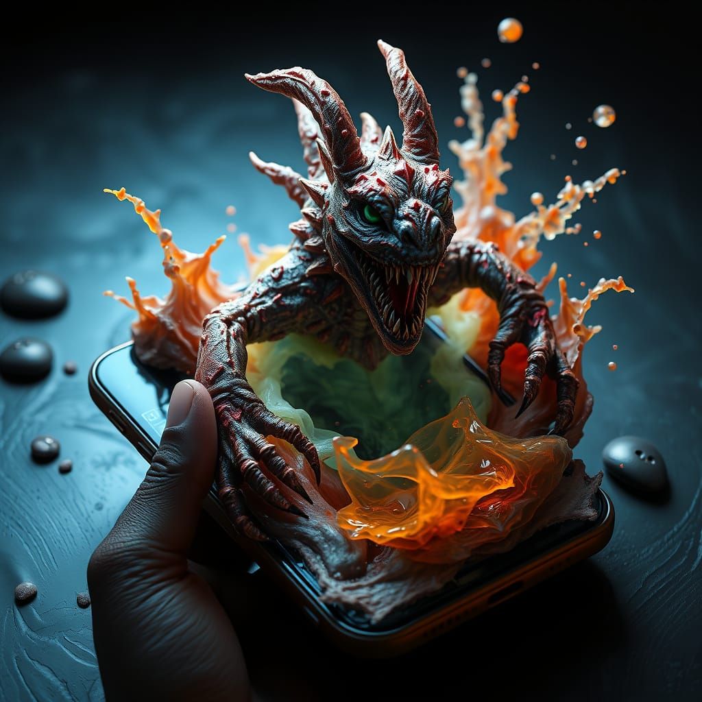 Surreal Smartphone Reveal in Dreamlike Fantasy Style