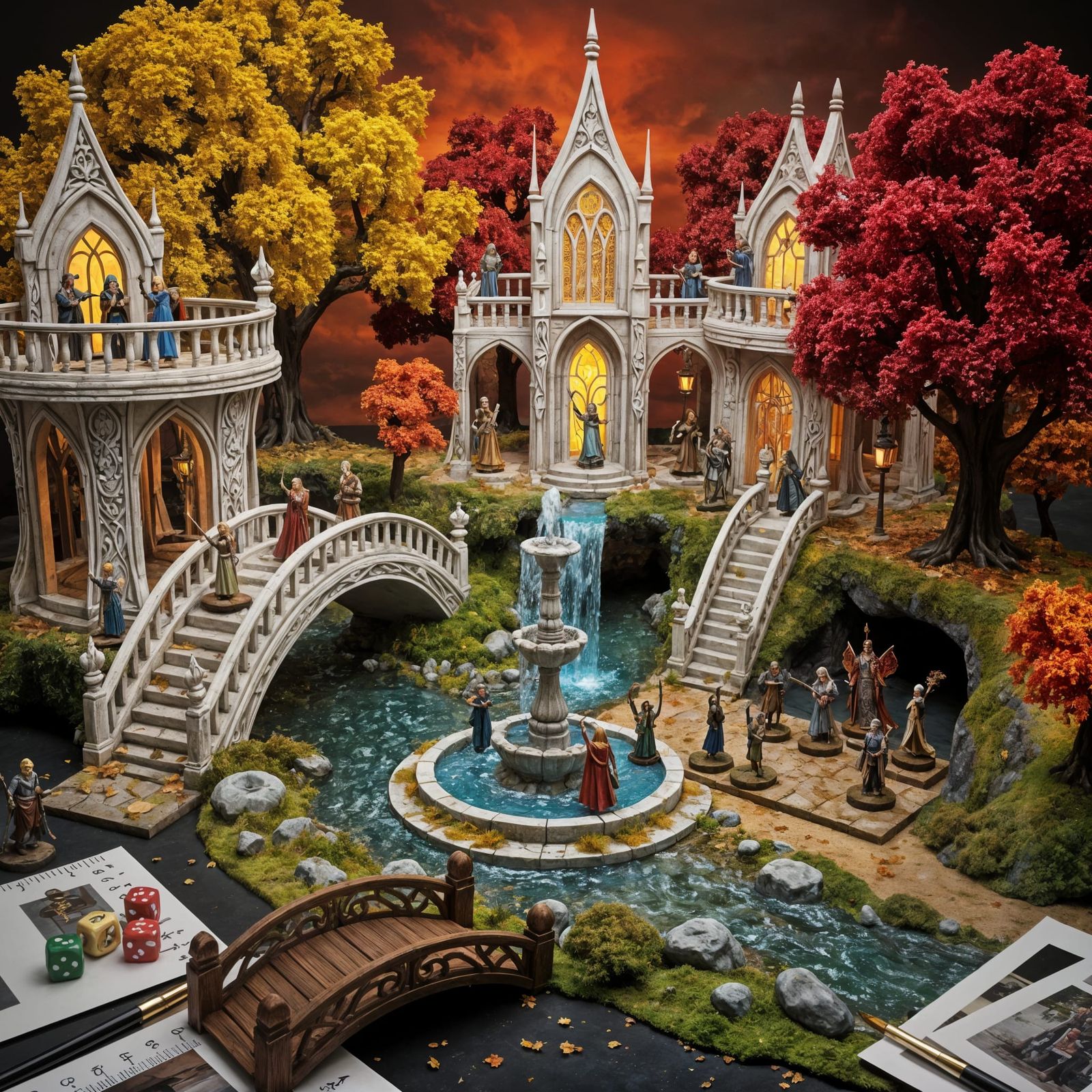 Elven Outpost Diorama in Autumn Splendor