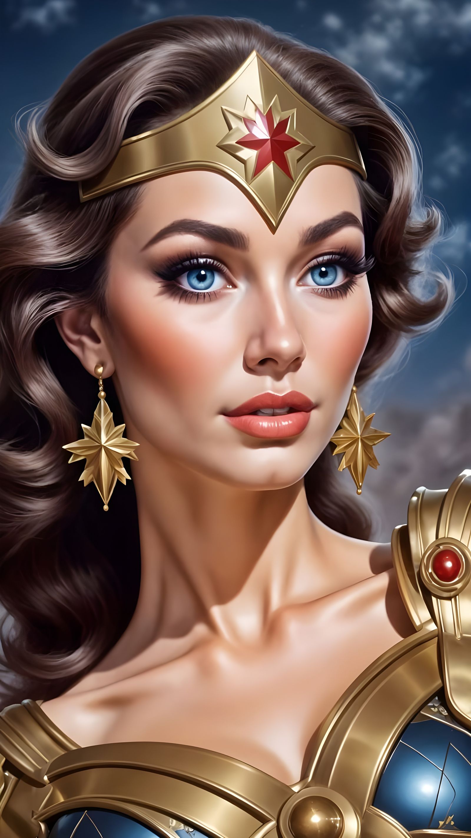 Wonder Woman Portrait with Evocative Makeup