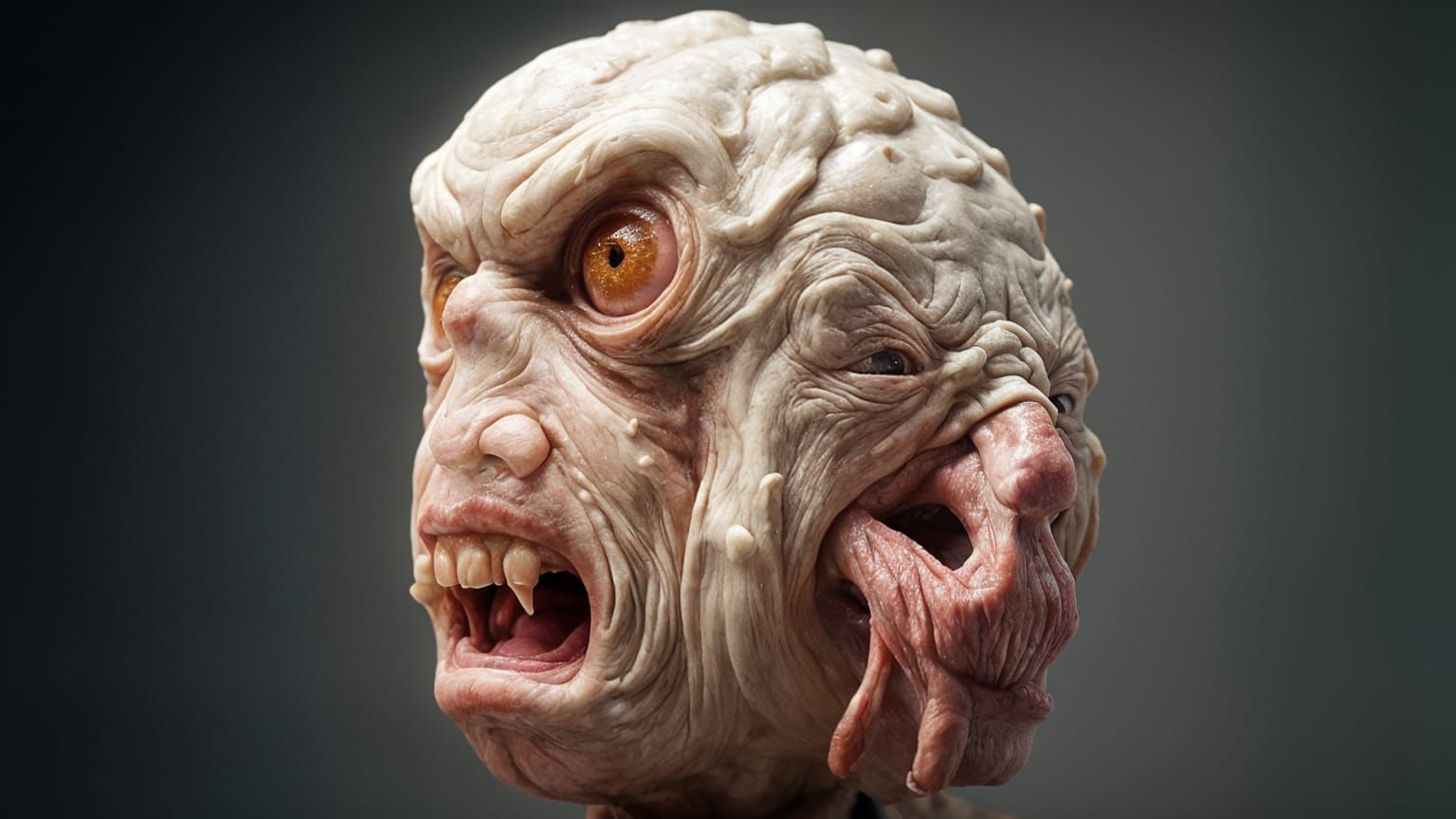 Hyperrealistic Tofu with a Distressed, Human-Like Face