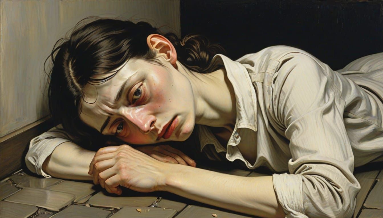 Ethereal Grief in Candlelit Despair