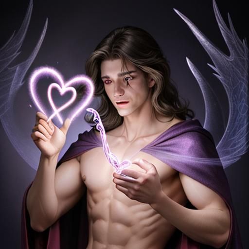 Shirtless Wizard Casting a Love Spell