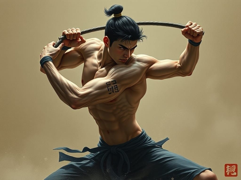 Alluring Androgynous Dancer in S-Curve Pose