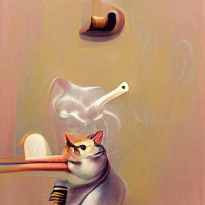 a cat smoking a pipe