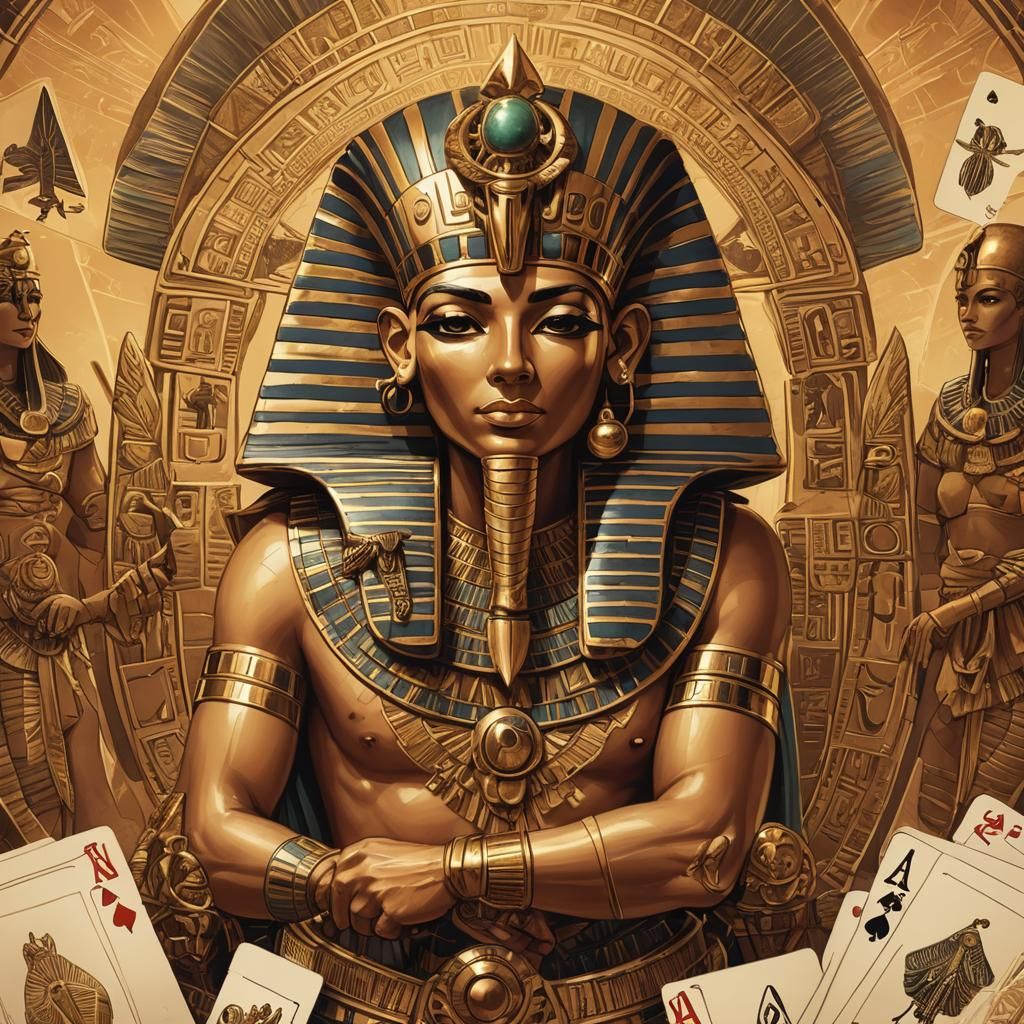 Egyptian Gods Play Poker: A Fantasy Illustration