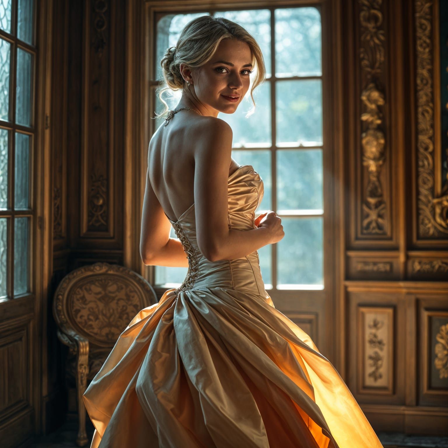 Golden Hour Scottish Beauty in Baroque Elegance