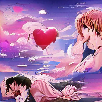 Romantic Anime Couple in Flower Field