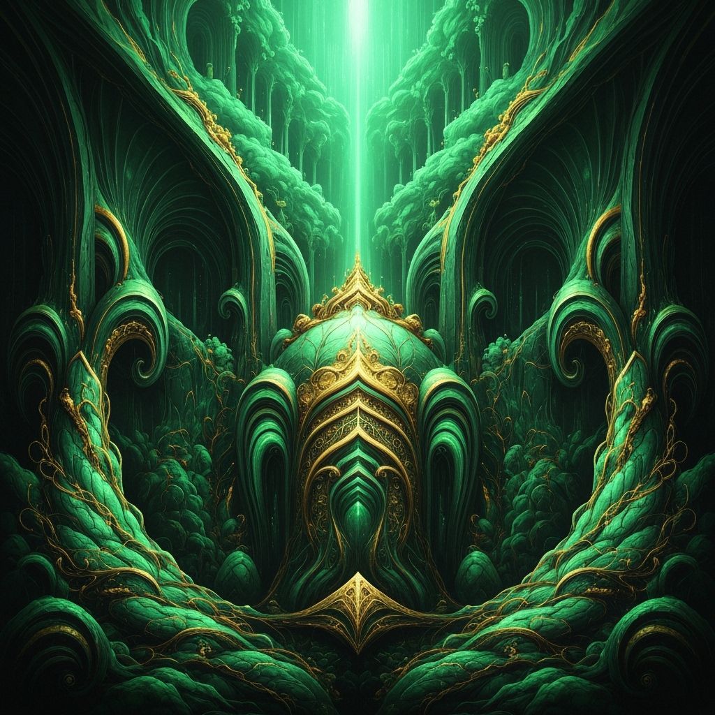 Green and Gold Psychedelic Fantasy Art