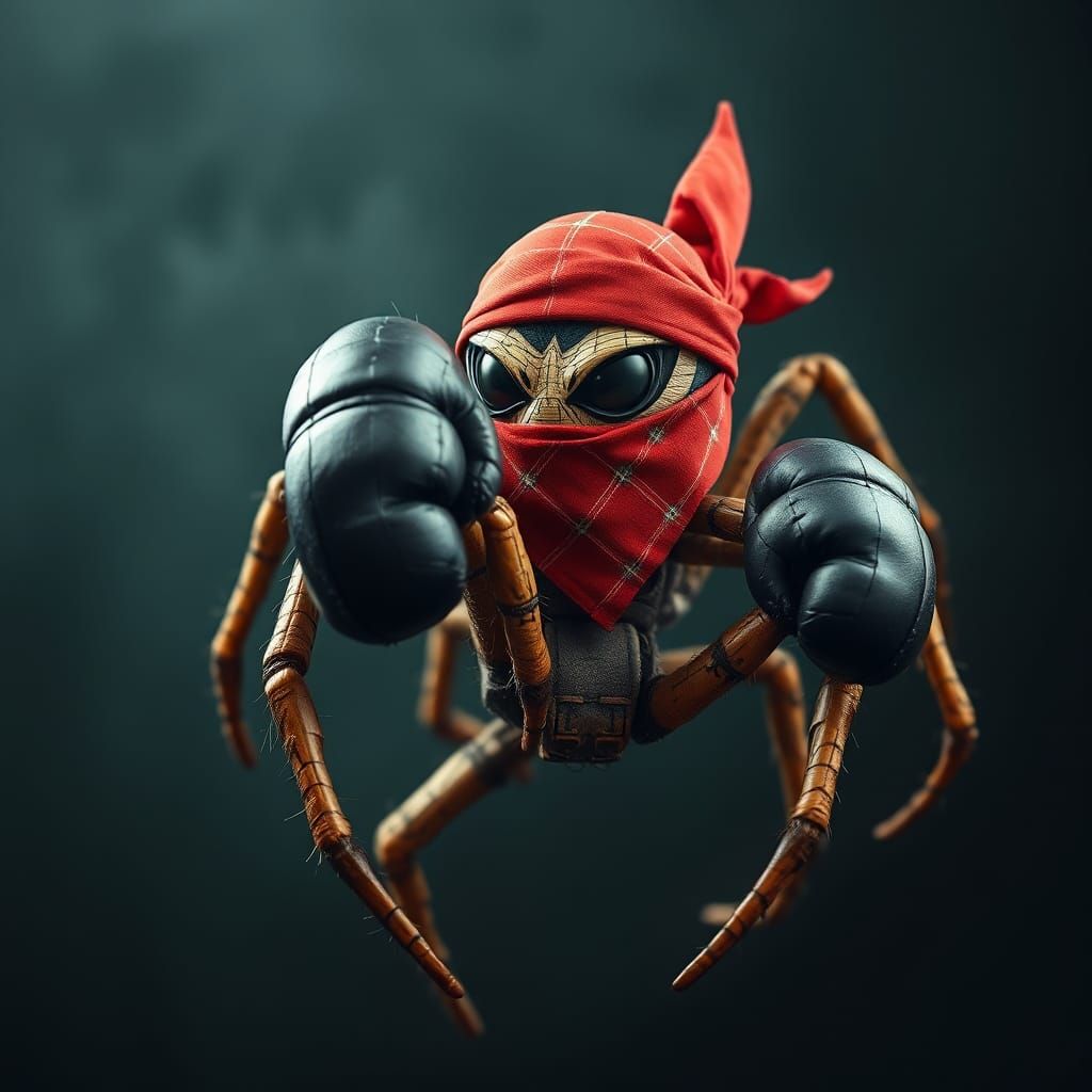 Kickboxing Spider with Bandana