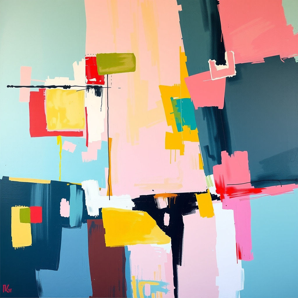 Dynamic Geometric Abstraction in Pastel Hues
