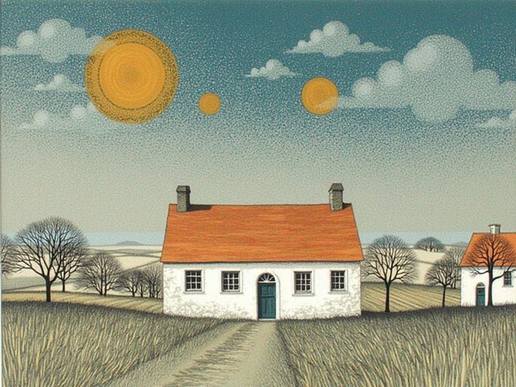 Majestic Trees Flourish in a Vibrant, Dreamlike World