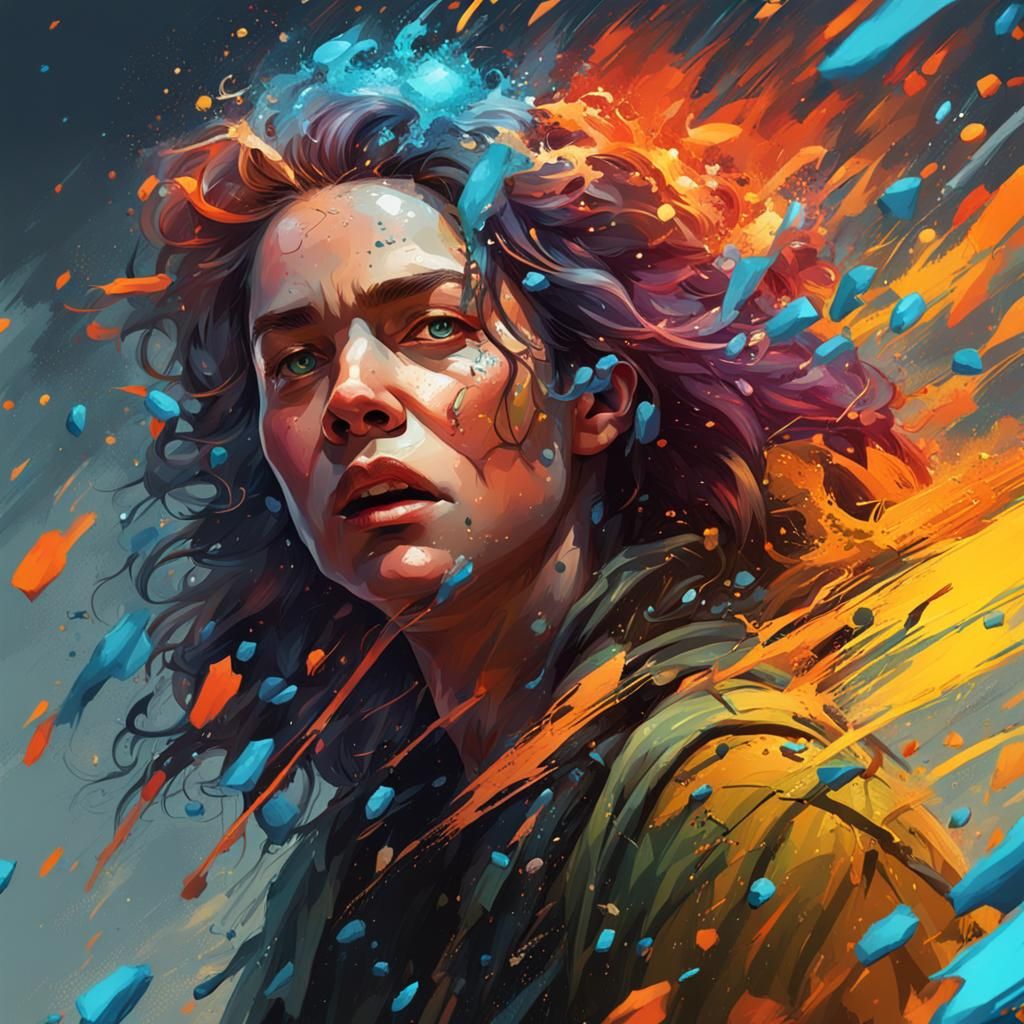 Hyperrealistic Portrait with Dramatic Lighting and Color