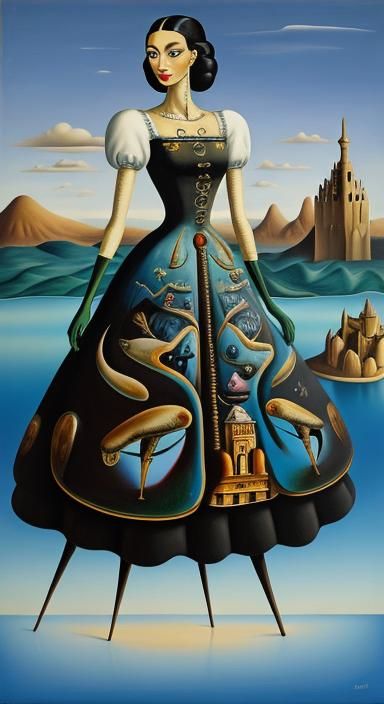 Surrealist Fashion Dress Inspired by Salvador Dali