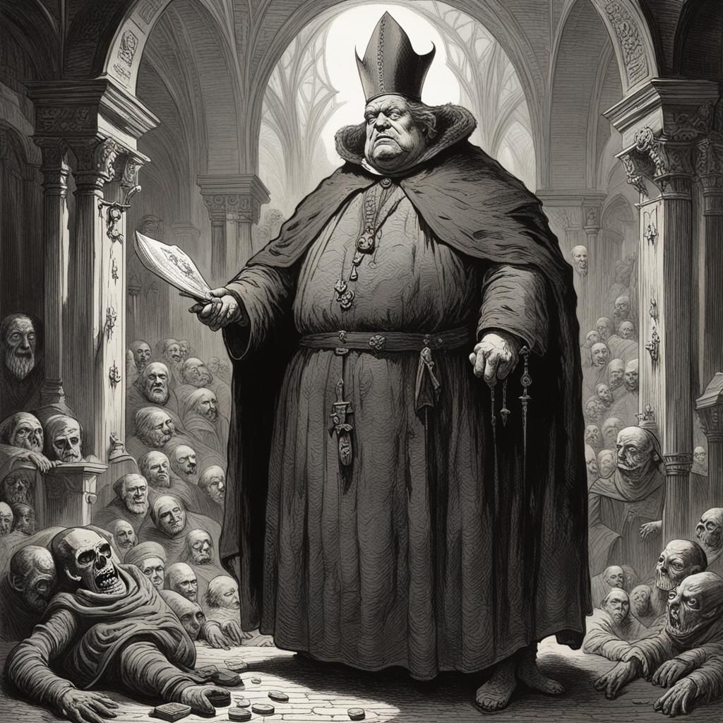 Corrupt Bishop: A Gothic Horror Illustration