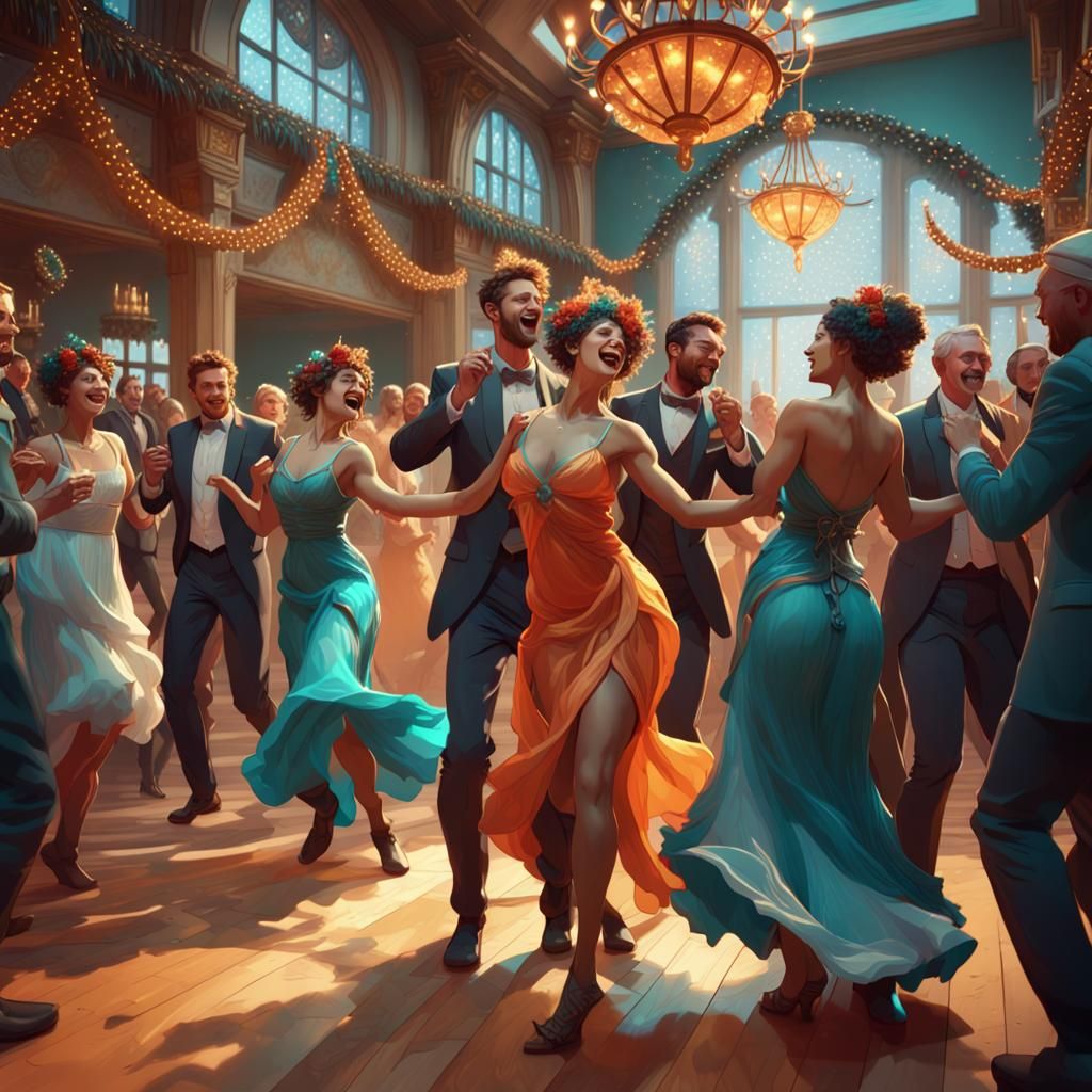 Festive Holiday Party: Dynamic Lighting and Celebration