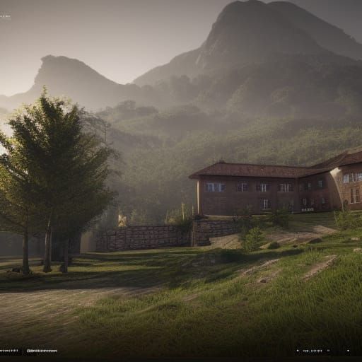 Abandoned Asylum in Mountainous Region: 3D Game Art