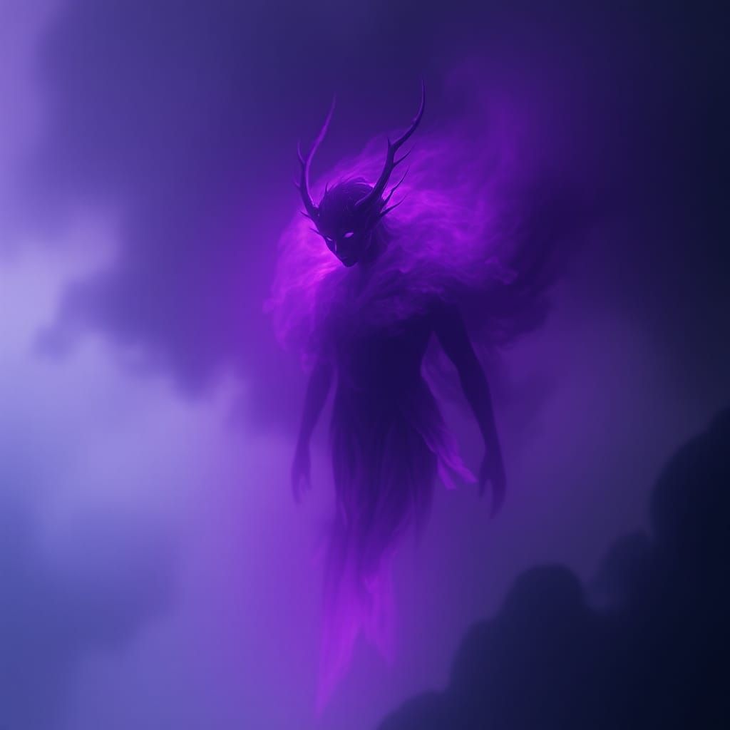Ethereal Purple Being in Surrealist Style
