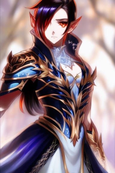 Fox Knight in Gothic Armor: Anime Illustration