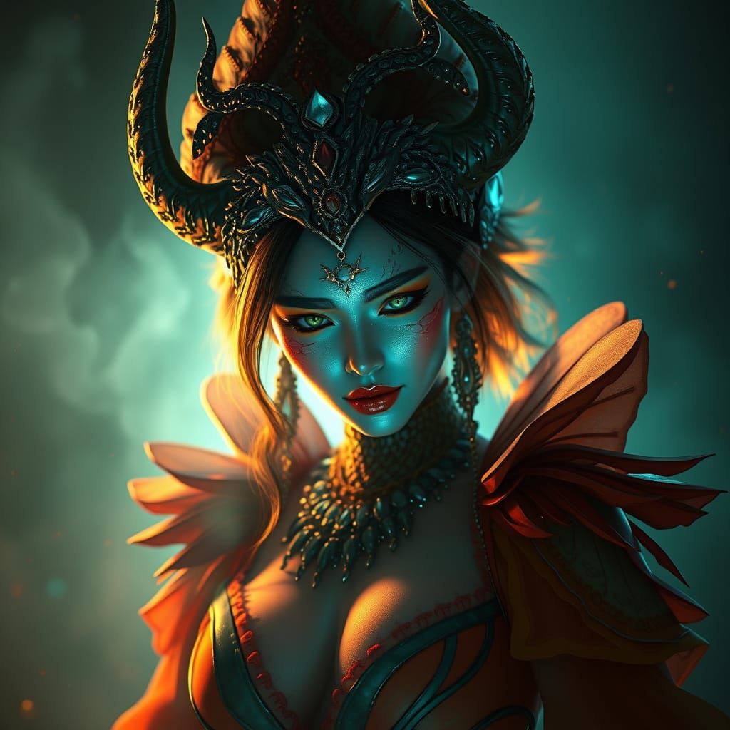 Ethereal Vampire Queen in Triadic Colors