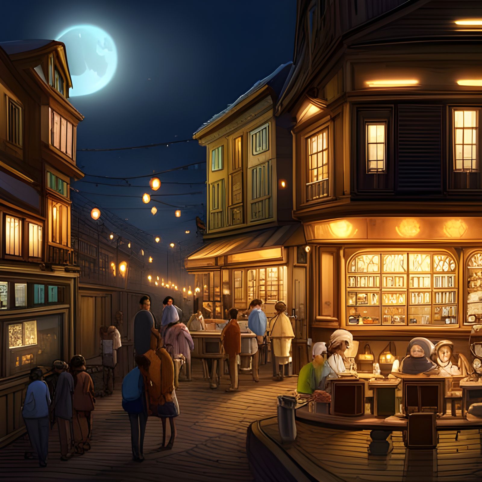 Cosy Literary Cafe Scene in Ghibli Style