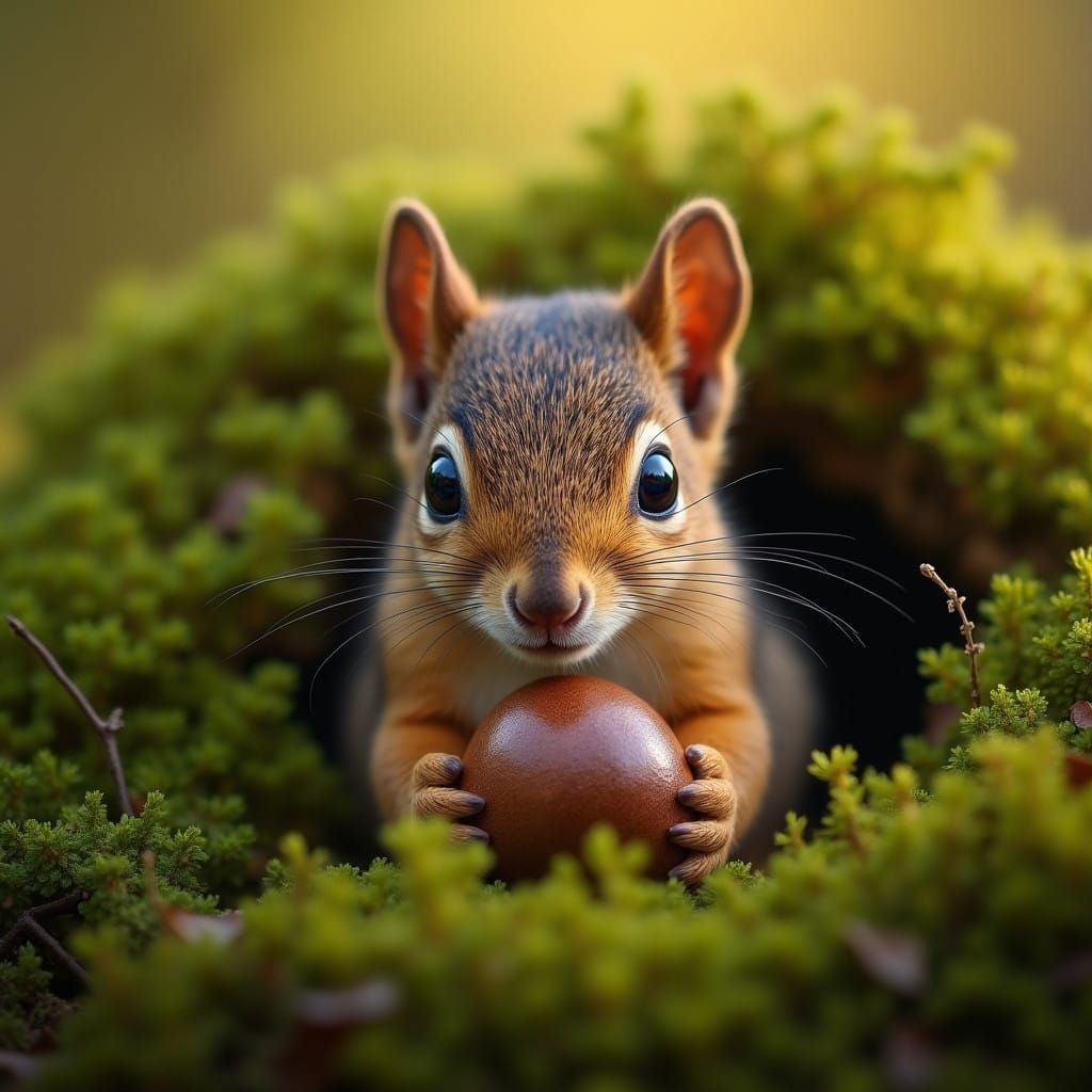 Wonderful Nature Photography of a Cute Baby Squirrel