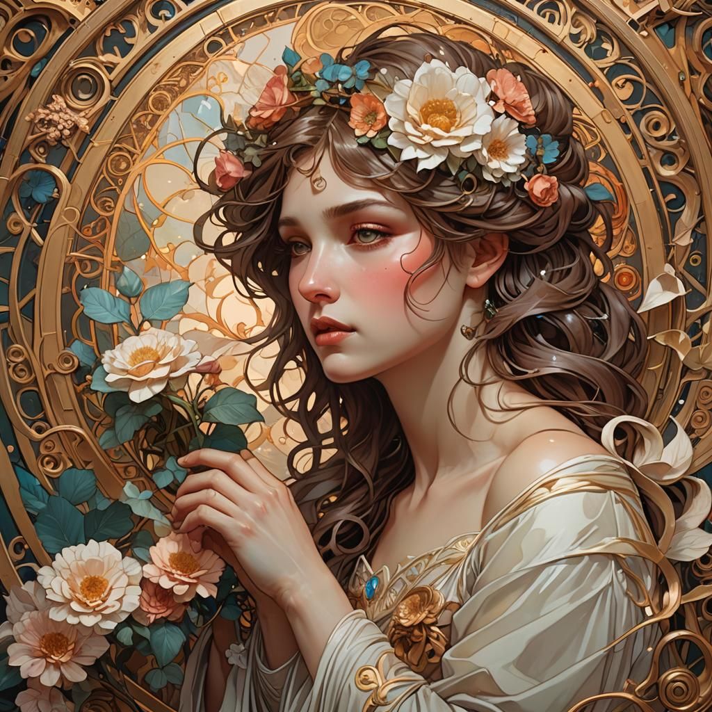 Prompt
Love and Heartbreak
A highly detailed, intricate digital painting inspired by Artgerm, Greg Rutkowski and Alphons...