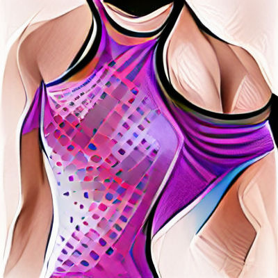 Woman in Sleeveless Leotard: Digital Illustration