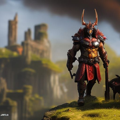 Minotaur in Dark Fantasy Style