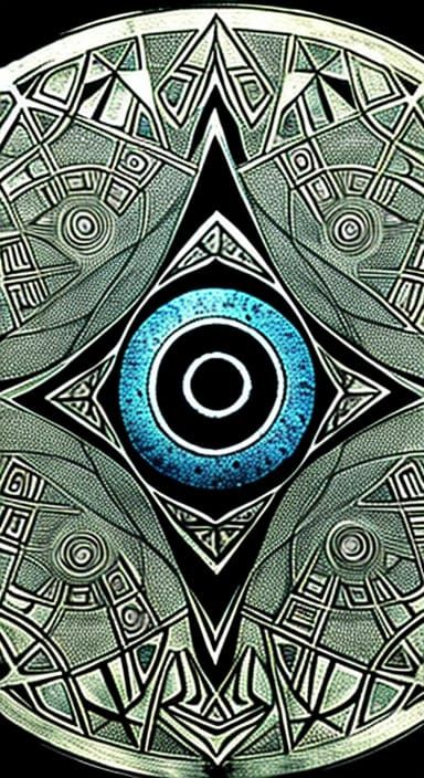 Interdimensional Flexagon Scarab Sigil in Retro Style