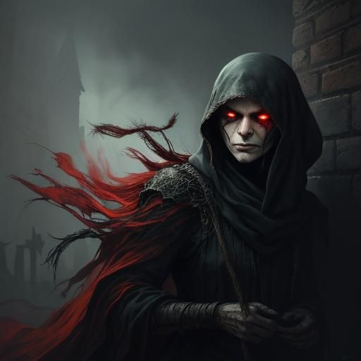 Seamstress Sewing Flesh: Dark Fantasy Illustration